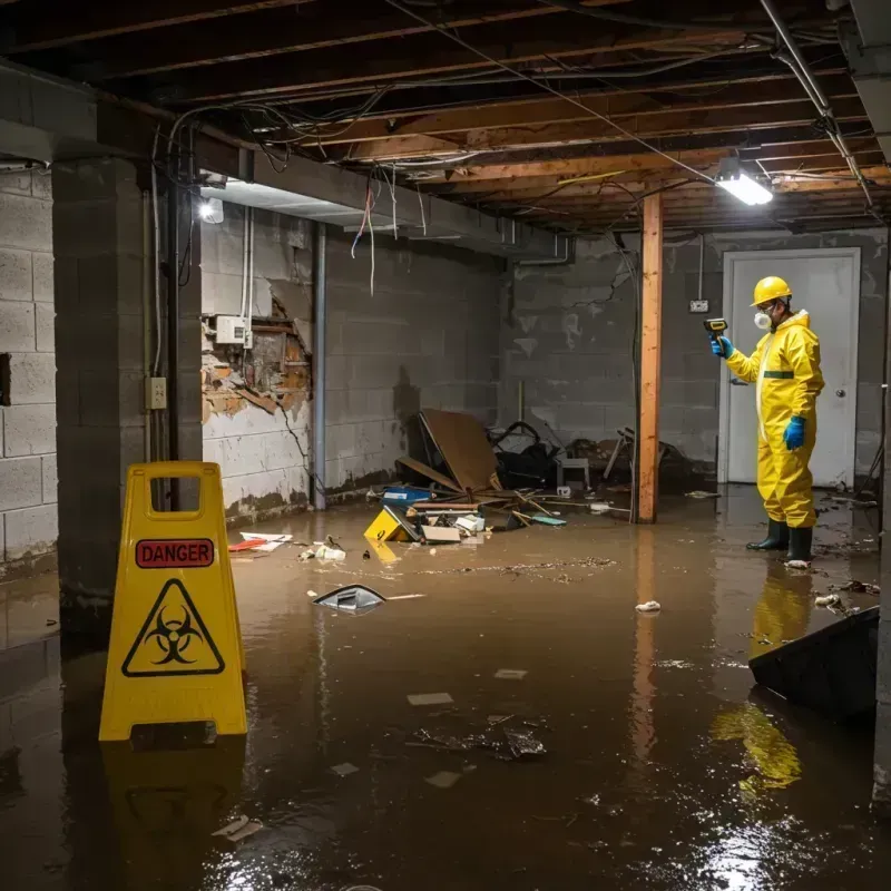 Flooded Basement Electrical Hazard in Milford, IL Property